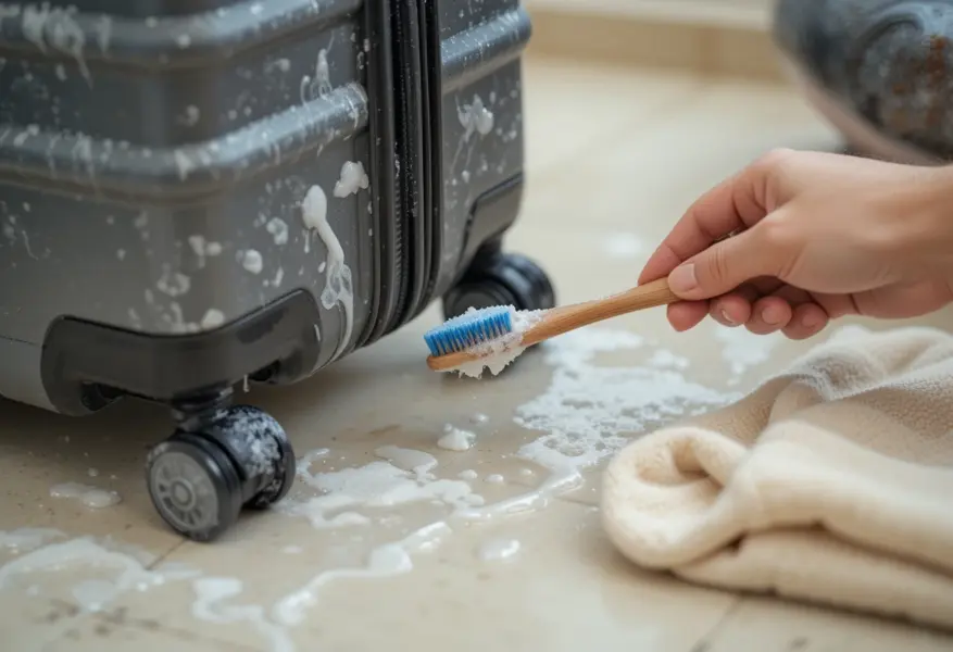 how to clean suitcase wheels