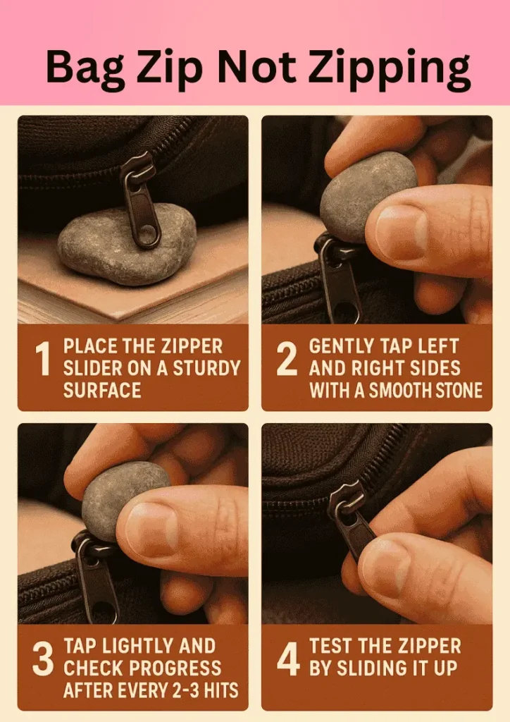 how to fix bag zipper not zipping